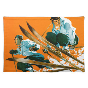 Ski Jumpers by Ski Weld Cloth Placemat