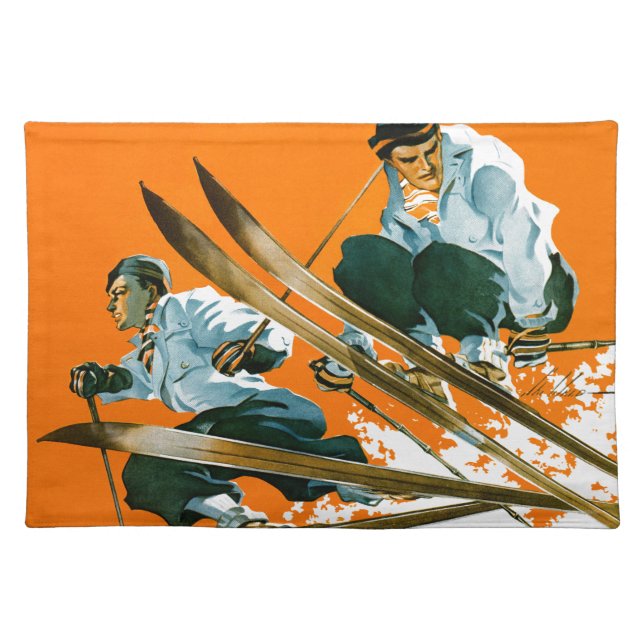 Ski Jumpers by Ski Weld Cloth Placemat (Front)