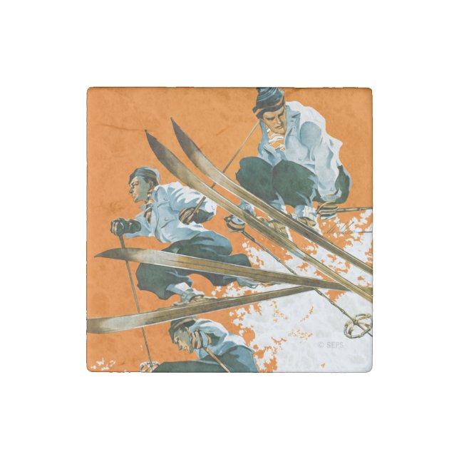 Ski Jumpers by Ski Weld Stone Magnet (Front)