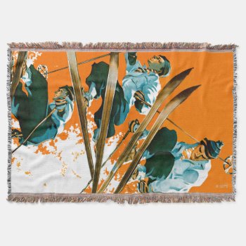 Ski Jumpers By Ski Weld Throw Blanket by PostSports at Zazzle