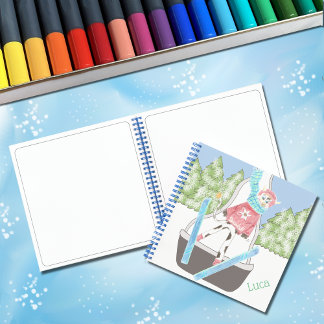 Ski jumping cow | Kid personalized sketchbook Notebook