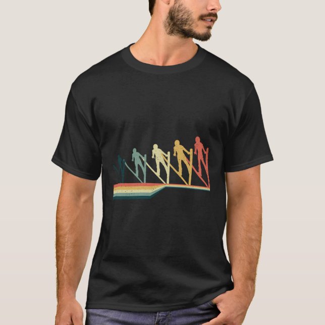 Ski Jumping Funny Gift Vintage Retro T-Shirt (Front)