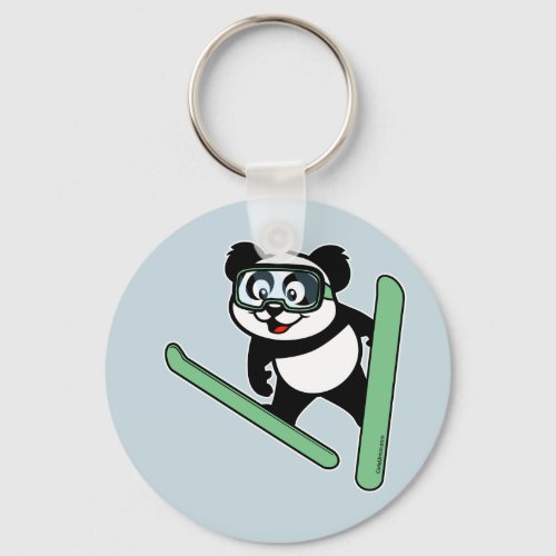 Ski_jumping Panda Keychain
