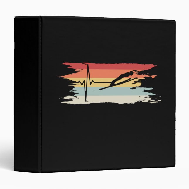 Ski Jumping Retro 3 Ring Binder (Front/Spine)