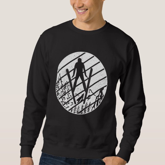 Ski jumping retro ski flying winter sports ski jum sweatshirt (Front)