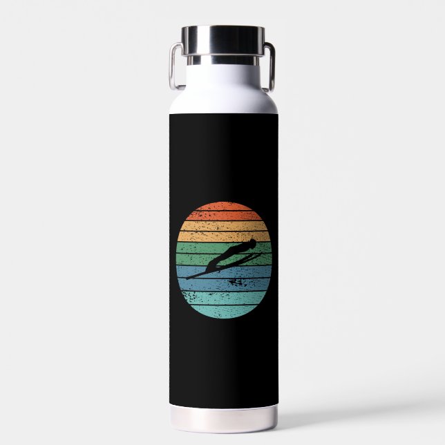 Ski Jumping Retro  Water Bottle (Front)