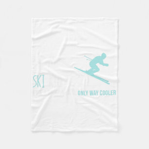 Ski Kid Funny Cute Winter Skiing Gift Fleece Blanket