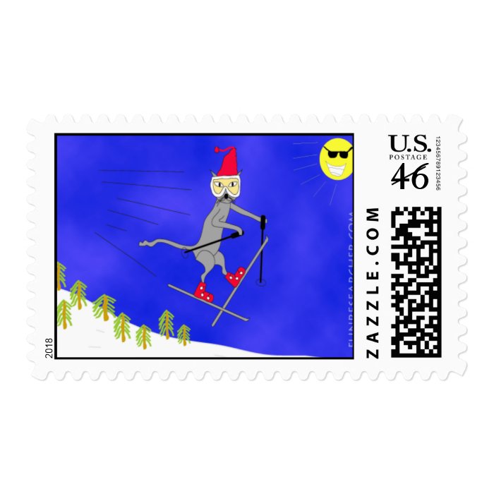 Ski Kitty Gets Big Air Stamp