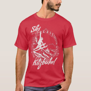 Ski Kitzbuhel, Austria Vintage Snow Skiing Vacatio T-Shirt