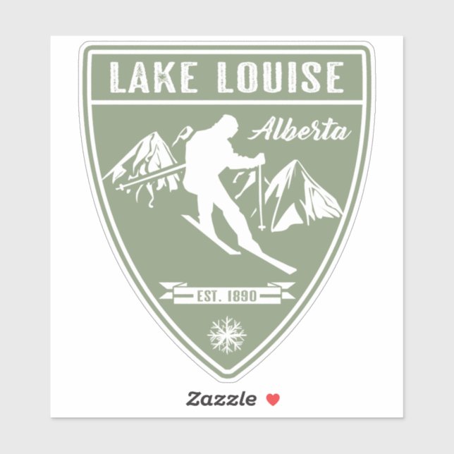 Ski Lake Louise Alberta Sticker (Sheet)