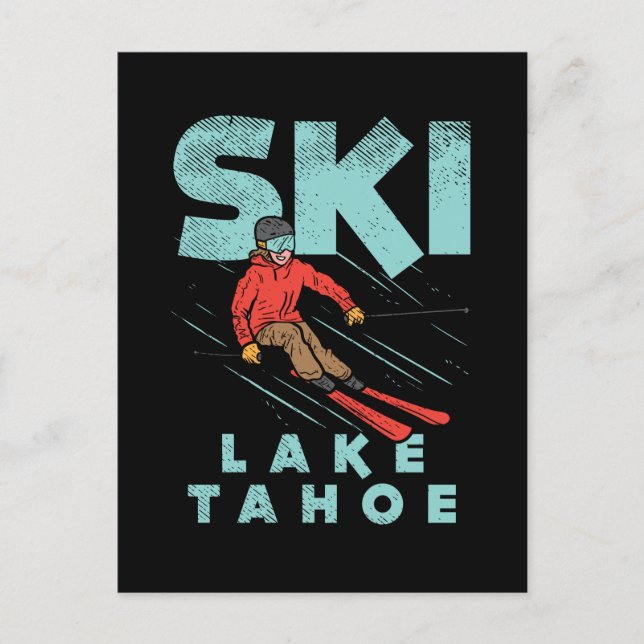 Ski Lake Tahoe  Postcard (Front)