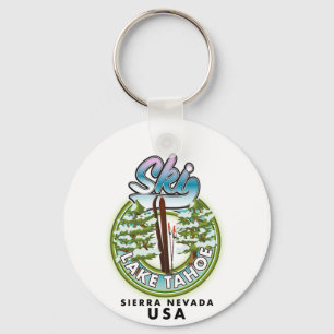 Ski Lake Tahoe Sierra Nevada USA Keychain