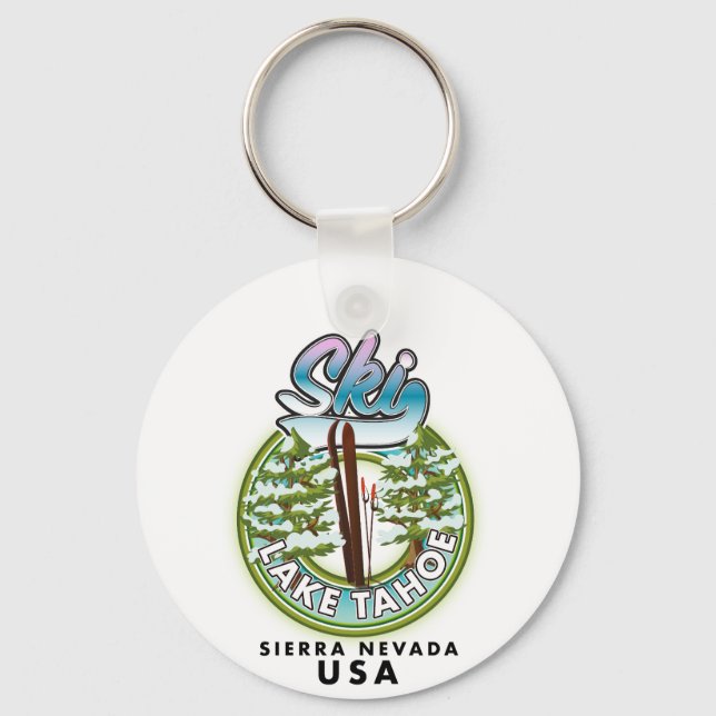 Ski Lake Tahoe Sierra Nevada USA Keychain (Front)