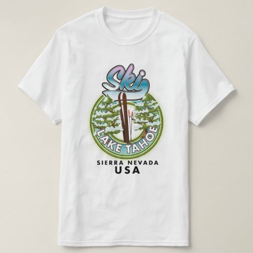 Ski Lake Tahoe Sierra Nevada USA T_Shirt