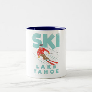 Ski Lake Tahoe Two-Tone Coffee Mug