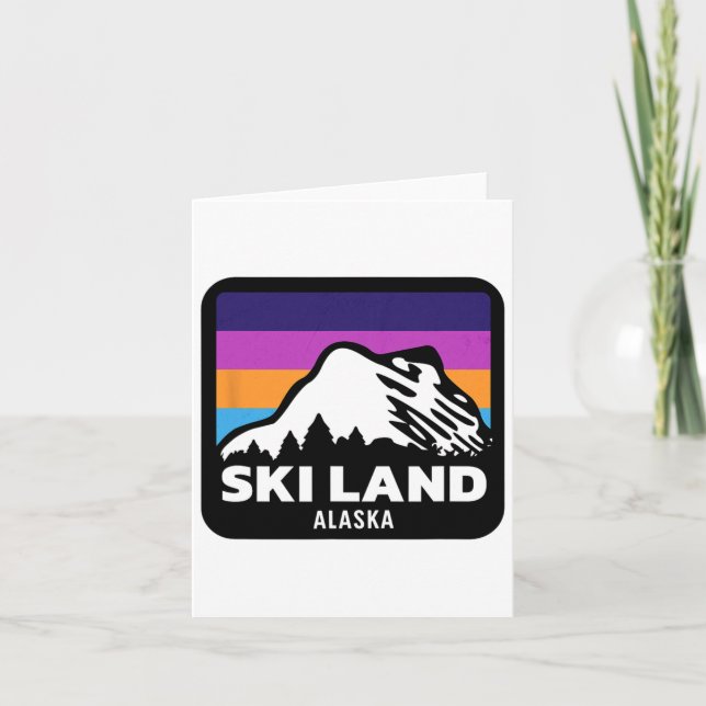 Ski Land Fairbanks Alaska Skiing Snowboarding Fami Card (Front)