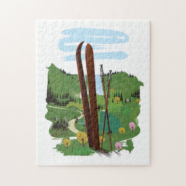 Ski landscape jigsaw puzzle (Vertical)