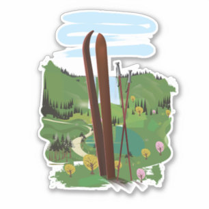 Ski landscape sticker