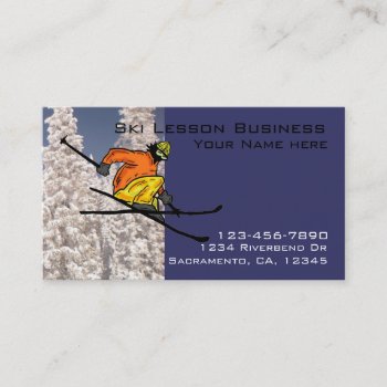 Ski Lesson Customizable Business Cards by ProfessionalOffice at Zazzle