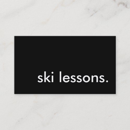 ski lessons business card