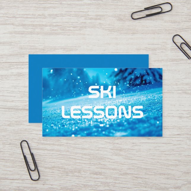 Ski Lessons Business Card (Front/Back In Situ)