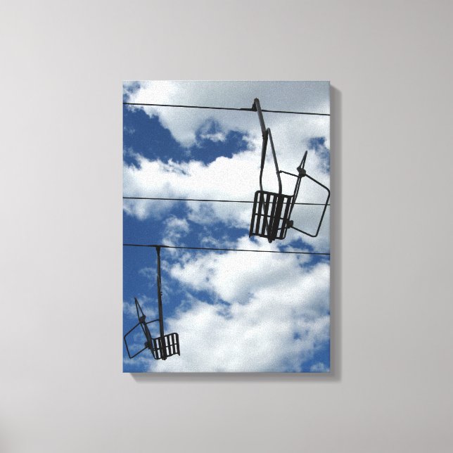 Ski Lift and Sky Canvas Print (Front)