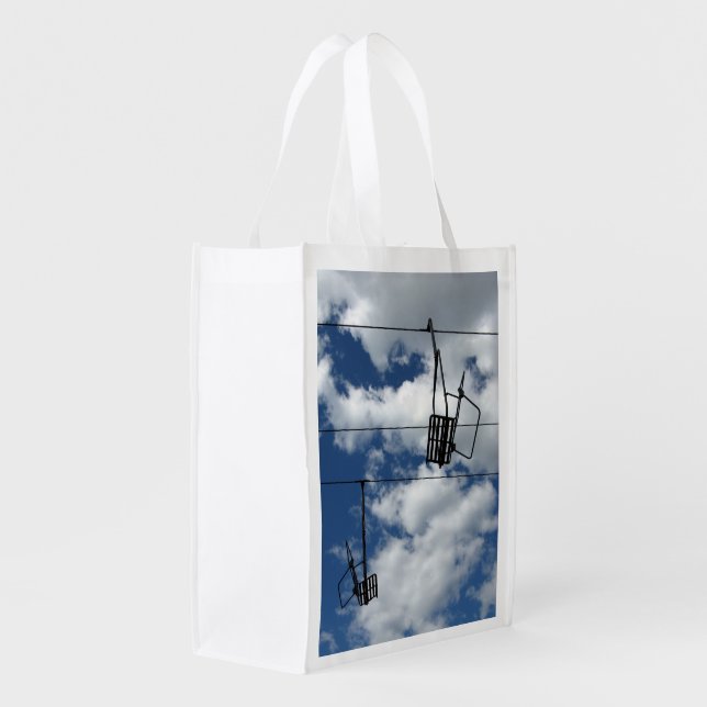 Ski Lift and Sky Grocery Bag (Back Side)
