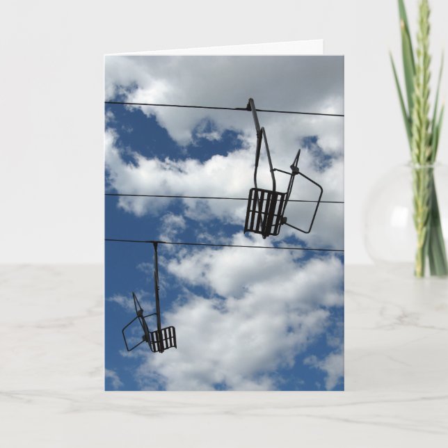 Ski Lift and Sky holiday card (Front)