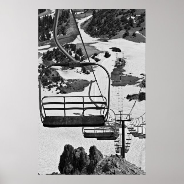 Ski lift chairs at Mammoth Poster (Front)