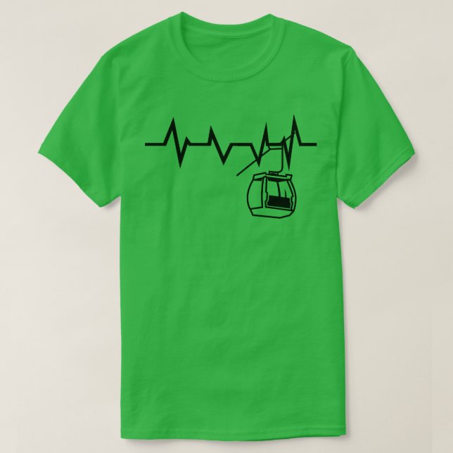Ski Lift Heartbeat Skier 1 T-Shirt (Design Front)
