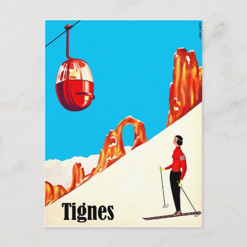 Ski lift in Tignes France Postcard