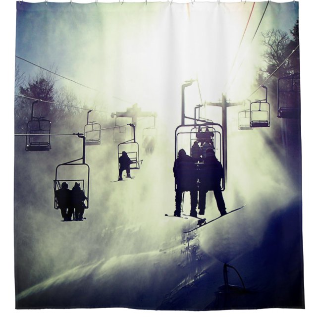 Ski Lift Shower Curtain (Front)