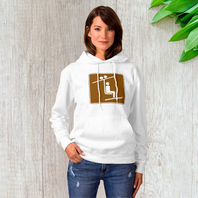 Ski Lift Symbol Rustic Winter Sports Icon Hoodie (Creator Uploaded)