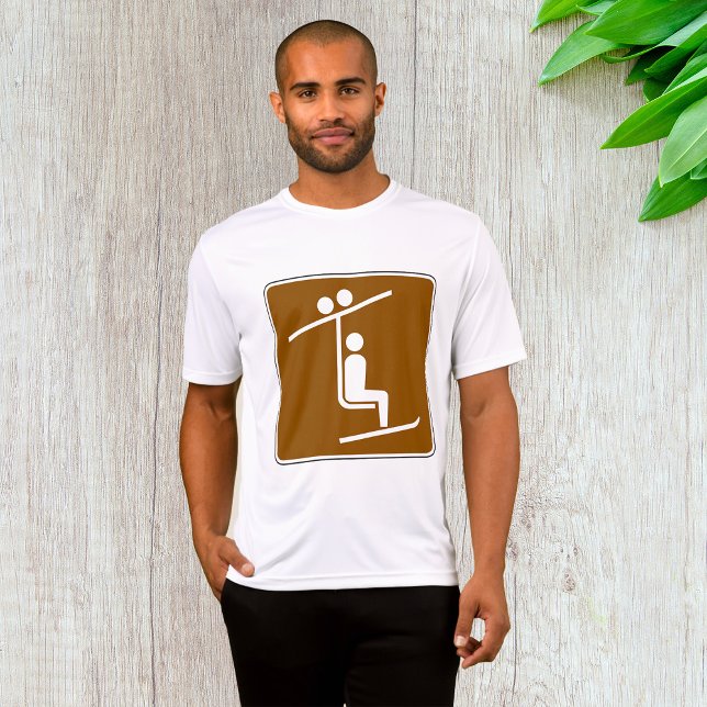Ski Lift Symbol Rustic Winter Sports Icon T-Shirt (Creator Uploaded)