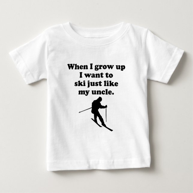 Ski Like My Uncle Baby T-Shirt (Front)