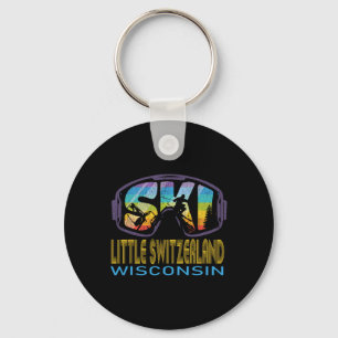 Ski Little Switzerland Wisconsin Skiing Vacation Keychain