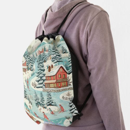 ski lodge backpacks drawstring bag