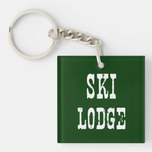 Ski Lodge Green Keychain