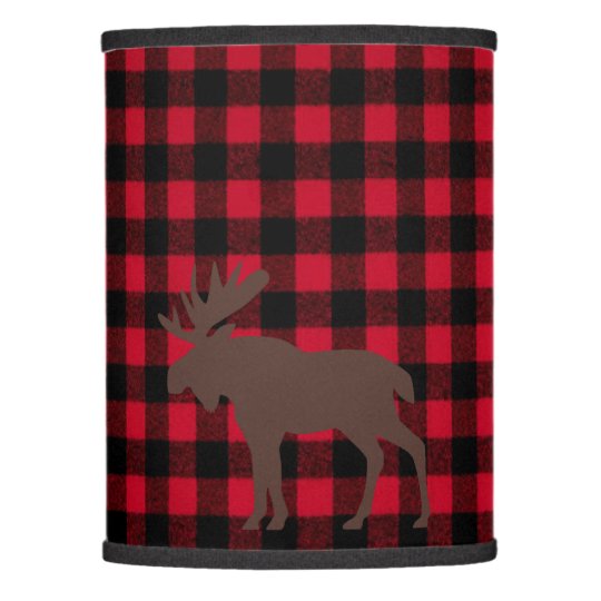 Ski Lodge Moose Plaid Cabin Winter Holiday Party Lamp Shade