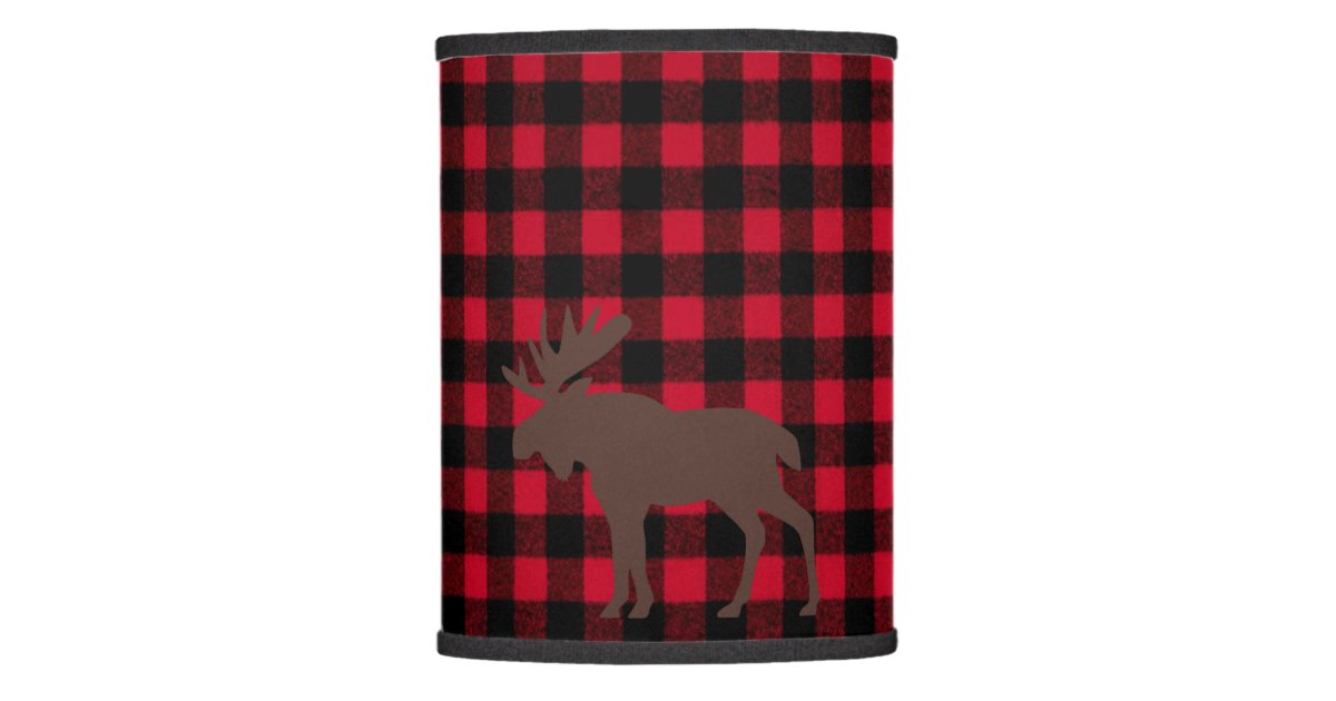 Ski Lodge Moose Plaid Cabin Winter Holiday Party Lamp ...
