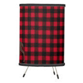 Ski Lodge Moose Plaid Cabin Winter Holiday Party Tripod Lamp (Right)