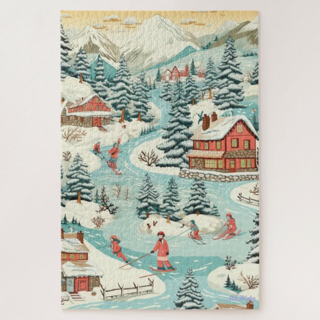 ski lodge snow mountain 1014 pcs Puzzle (Vertical)