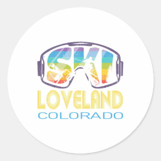 Ski Loveland Colorado Skiing Vacation Classic Round Sticker