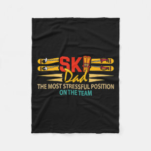 Ski lover dad most stressful position father's day fleece blanket