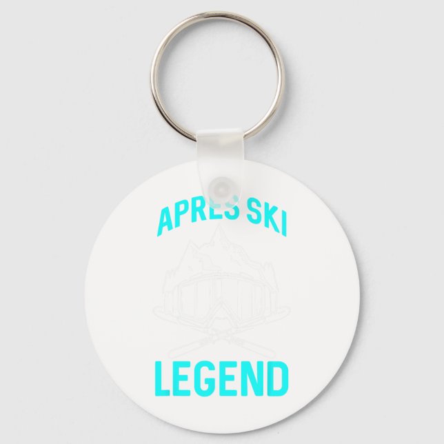 Ski Lover Funny Skier Apres Ski Legend Winter Skii Keychain (Front)