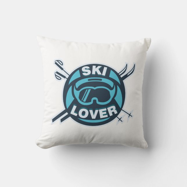 Ski Lover Winter Sports  Throw Pillow (Front)