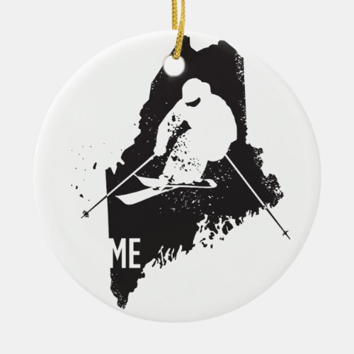 Ski Maine Ceramic Ornament