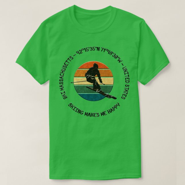 Ski Massachusetts The United States of America (2) T-Shirt (Design Front)