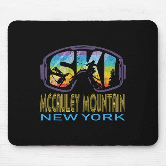 Ski Mccauley Mountain New York Skiing Vacation  Mouse Pad (Front)