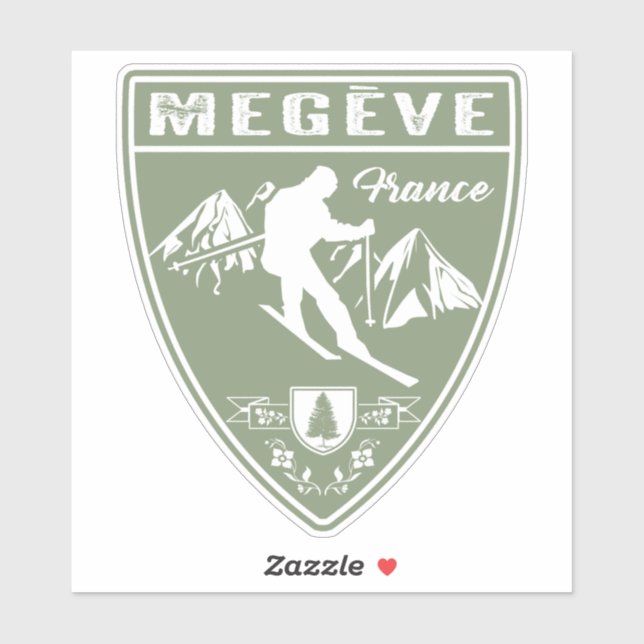 Ski Megeve France Sticker (Sheet)